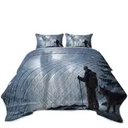 Animal Art The Visit Winter Wolf Soul Coverlet