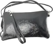 [Monahay] Small Vera Pelle Italian Leather Cell Phone Cross Body Bag Passport Travel Clutch Shoulder Bag