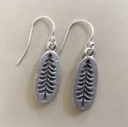 Sterling Silver Handmade Sundance Charm Pine Tree Earrings Artisan Jewelry