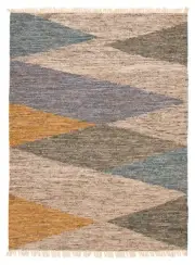 Vintage Hand Woven Kilim Rug 5'3" x 7'2" Traditional Wool Carpet