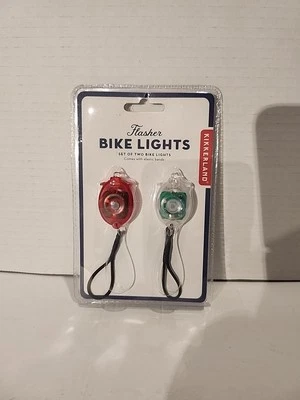 2PK Kikkerland Flasher Bike Lights LED Flashlight Red White Fast Slow