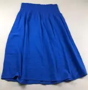 Old Navy Skirt Womens XL Blue Cotton Long Elastic Waist Smocked Pull On NWT