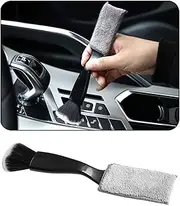 Smeyta Double Head Brush for Car Cleaning, Detailing Interior and Exterior - Soft Bristles (Black, 1 Pack)