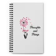 Thoughts and Things Floral Spiral Notebook Journal Diary 140 Dotted Pages Silver