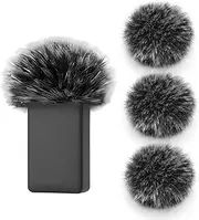 EIHI Microphone Windscreen for DJI Mic, 3 Pieces Fur Wind Muff Pop Filter Compatible with DJI Mic, Professional Outdoor Wind Filter Sound Insulation (Pack of 3), beige, A