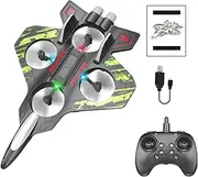 Remote Control Plane, LED Light Up Foam RC Drone, 2.4GHz Fighter Model, Quadcopter Airplanes, Glider & Helicopter Modes, 2 Modes Flying Toy, Kids Boys and Girls, Durable and Fun Toy