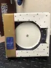 Galaxy Holiday Dinnerware Set Of 4 Salad Plates Blue 14k Gold