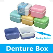Dental Denture Box Case Storage Mouth Guard Box Containers with Rinsing Basket