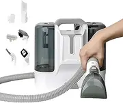 Portable carpet cleaner, upholstery cleaner, fabric cleaner with strong suction and powerful cleaning ability for sofas, curtains, mattresses, car seats, equipped with 6 different function brushes