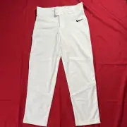 Nike Pro White Navy Blue Swoosh Large Boys Long Baseball Pants