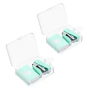 2 Pcs Mini Stapler with 800 Standard Staples, Morandi Desktop Staplers, Green