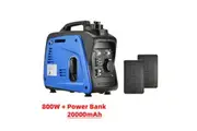 1* Gentrax 800W Max 700W Rated Inverter Generator Pure Sine Wave + 2* VoltX 10000mAh Power Bank
