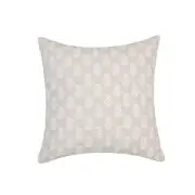 Square Greige With White Flowers And Microgel Feather-Like Insert Pillow
