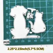 Dog cat facing backward 3pcs Metal craft stencil die cut paper machine