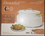 Beautiful by Drew Barrymore 10 in 1 6 Qt Electric Multi-Cooker, White Icing New