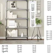 Bookcase Hallway Bookshelf Stand Display Cabinet Black Engineered Wood vidaXL