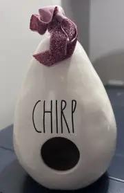 Ceramic Rae Dunn Birdhouse CHIRP - Artisan Collection, Bird On Back