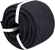 Braided Polyester Arborist Rigging Rope (3/8 inch X 150 feet) High Strength Outdoor Rope for Rock Climbing Hiking Camping Swing, Black