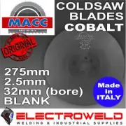 MACC Cold Saw Blade 275mm x 32mm HSS Circular Cobalt Disc Cutting Steel Metal