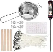 [Hellery] DIY Candle Making Supplies, Candle Making Kit Candle Make Pot Home Wicks Sticker Candle Wicks for Dried Flowers, Soap Making, with Thermometer