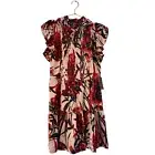 Tommy Hilfiger Floral Shift Dress Womens 4 Roses Pink Red Mini Dress WP028