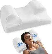 YourFacePillow, Back Sleeper Beauty Pillow, Cervical Neck Pillow, Patented Contour Memory Foam Pillow, Ergonomic Neck, Back and Shoulder Support. Back Sleeping Reduces Pressure on Skin - Standard
