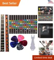 Guitar Fretboard Stickers - Color Coded Note Decals - Beginner Learner Practice