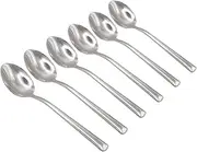 Argon Tableware Tondo Stainless Steel Teaspoons - 14cm - Pack of 6 - Silver Tea Spoons High Polished Metal Dishwasher Safe 6-Piece Tea Coffee Sugar Cutlery Set