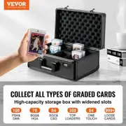 Graded Card Storage Box 4 Slots Graded Sports Cards Holder Carrying Case with Coded Lock Foam Dividers for 108 PSA Graded Cards 76 BGS Cards 84 SGC Cards
