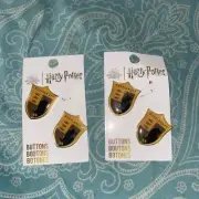 HARRY POTTER WB enamel Buttons Shank or 2-Hole ~ hufflepuff ~ 2 packs total 4