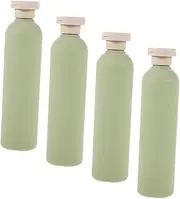 GARVALON 4 pcs Avocado Plastic Shampoo Dispenser Bottles Lotion Containers with Reusable Shampoo Empty Bottles for Home Shower Travel Use