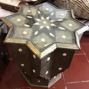 Fez Furniture & Homewares Sultan's Star Side Table in Silver Nickel