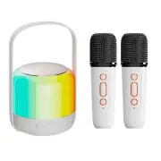 RGB Light Bluetooth 5.3 Speaker with Dual Microphones Karaoke Machine KTV3424