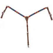X4123-4069 Circle Y Flat Infinity Wrap Beaded Western Breast Collar Regular Oil