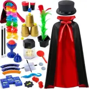 PATIFEED Kids Magic Kit, Magician Costume for Pretend Play, Magic Set with In...