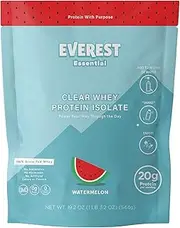 Everest Essential, 100% Grass-Fed Protein Powder (20 Servings), Watermelon, Zero Sugar, Lactose-Free, Electrolyte-Infused, Grass-Fed Whey Protein Isolate, Natural Flavor, 20g Protein per Serving