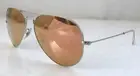 Ray Ban Sunglasses AVIATOR LARGE METAL RB3025 Silver Frame Rose Gold Mirror Lens