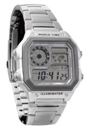 Casio Men's World Time Sport Watch Stainless Steel Bracelet Silver/Silver