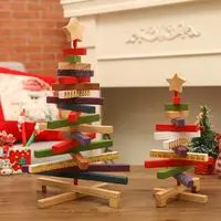 在飛比找樂天市場購物網優惠-聖誕節裝飾品木質小聖誕樹擺件氛圍布置兒童禮物創意禮品精品擺件