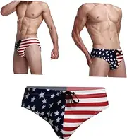 [SOESFOUFU] Men Beach Brief Thong G- String Briefs American Flags Men's Swimming Trunks Lingerie Shorts Male Swim Trunks Swimsuit Swimming Pants Sweatpants Man Elastic Striped Panties