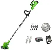 Cordless Grass Trimmers, Home Electric Lawn Mower Weed Edger Adjustable Cordless Lawn Trimmer, with 2000ma Rechargeable Lithium Battery, for Patio Yard Gardening Tools