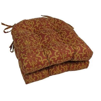 Blazing Needles 16-inch Outdoor Spun Polyester U-shaped Tufted Chair Cushions (S