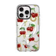 iPhone 16 Pro Clear Case MagSafe Compatible Cherry Bling By Useless Treasures