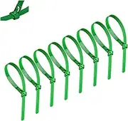 PLAYTHROUGH Releasable Zip Tie 100 Pcs, Live Buckle Nylon Cable Ties 20cm, Reusable Adjustable Cable Tie for Lndoor and Outdoor (Green)