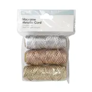 3 Pack Macrame Metallic Cords