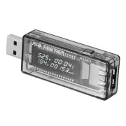 USB Tester, USB Power Meter Voltage Current Tester 4-20V 0-3A, Grey