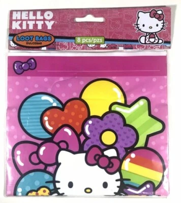 Hello Kitty Birthday Loot Bags 8 Count NEW