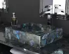 18" x 15" Labradorite Stones Wash Basin / Counter Bathroom Sinks / vanity Decor