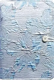 ipoul Blue Notebook, Refillable Journal, A5 Binder 6 Ring, Ruled Notebook, Lined Paper, Embroidery Fabric Cover, 6"x8", Budget Binder, Planner Binder, Travel Diary, Journal for Women, Lily Flower