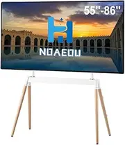 NOAEOU Fit 55-86inch Screens TV Stand, Modern Easel TV Floor Stand, Artistic Corner TV Stand, Height Adjustable, Studio Display Stand (White)